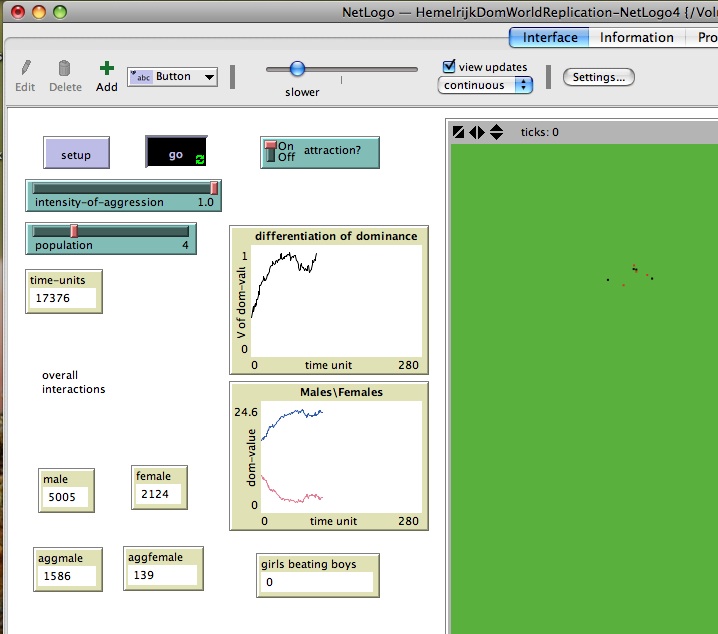 Lehmann replication of DomWorld running in NetLogo Lehmann replication of DomWorld running in NetLogo